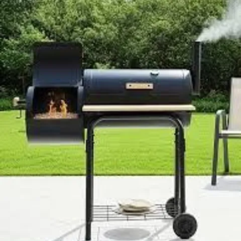 BARREL CHARCOAL BBQ WITH OFFSET SMOKER