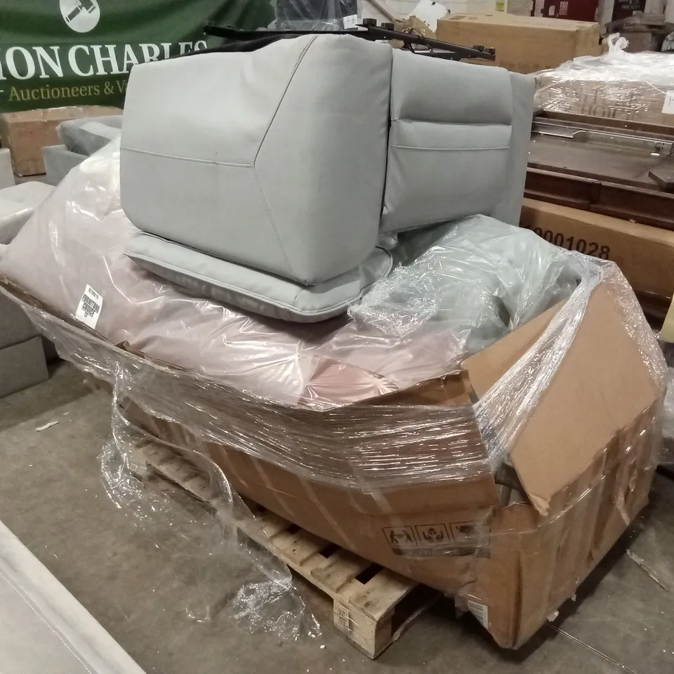 PALLET OF ASSORTED DESIGNER INCOMPLETE SOFA AND CHAIR PARTS AND PIECES