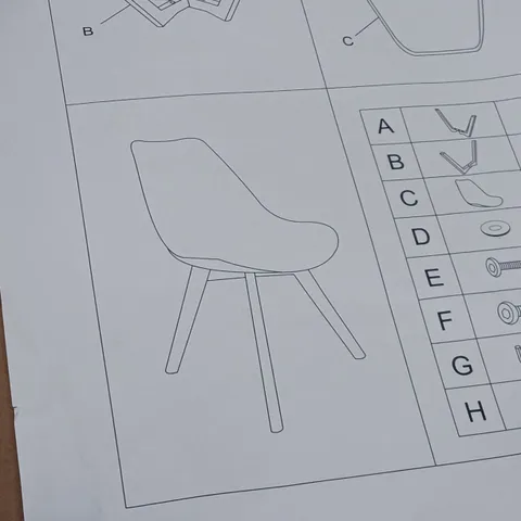 BOXED DINING CHAIRS (SET OF 4) - MULTI COLOURED/WOOD LEGS (1 BOX)