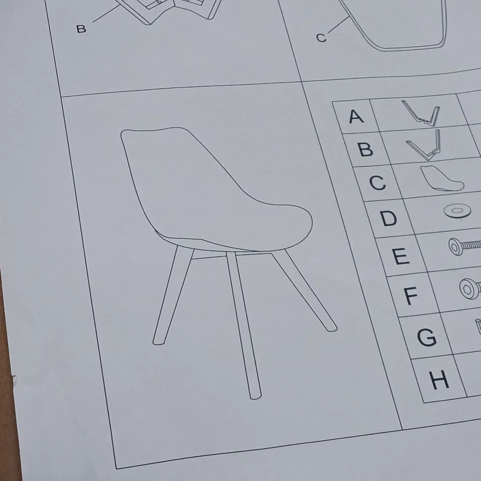 BOXED DINING CHAIRS (SET OF 4) - MULTI COLOURED/WOOD LEGS (1 BOX)