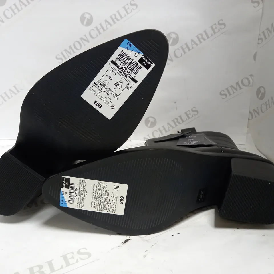 MARKS & SPENCER BLACK LEATHER COWBOY BOOTS UK SIZE 5.5