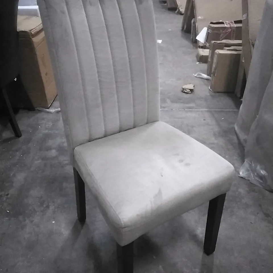 SALISBURY DINING CHAIR, CHAMPAGNE CLASSIC VELVET & BLACK SOLID HARDWOOD (SET OF 2)