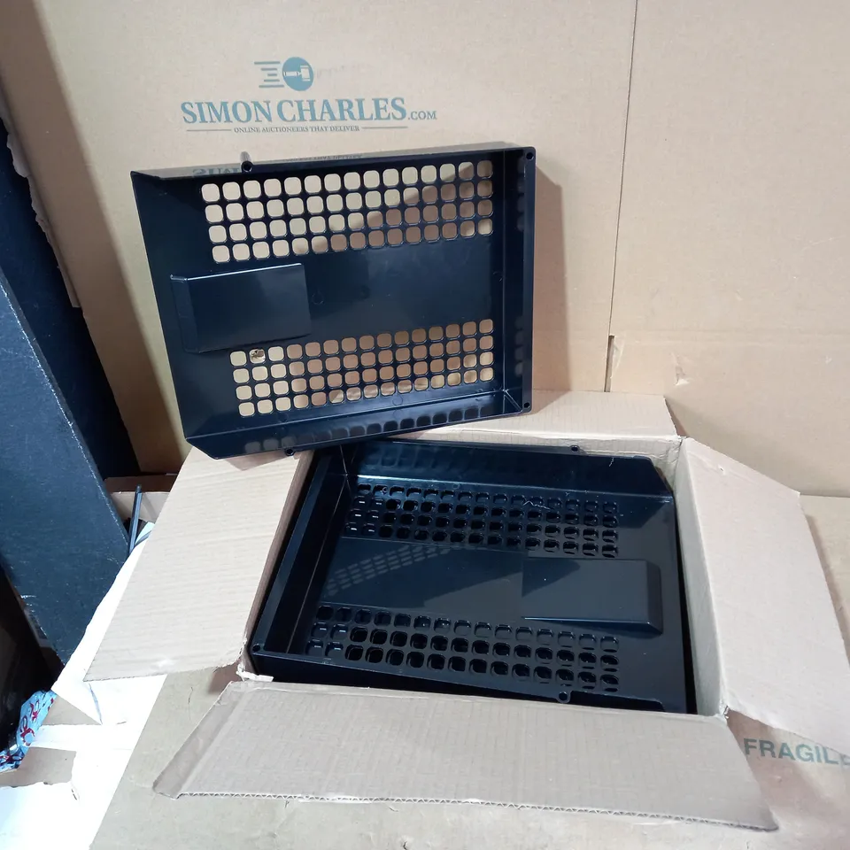 BOX OF APPROXIMATELY 12 ASSORTED DEFLECTO BLACK CONTRACT TRAY SET