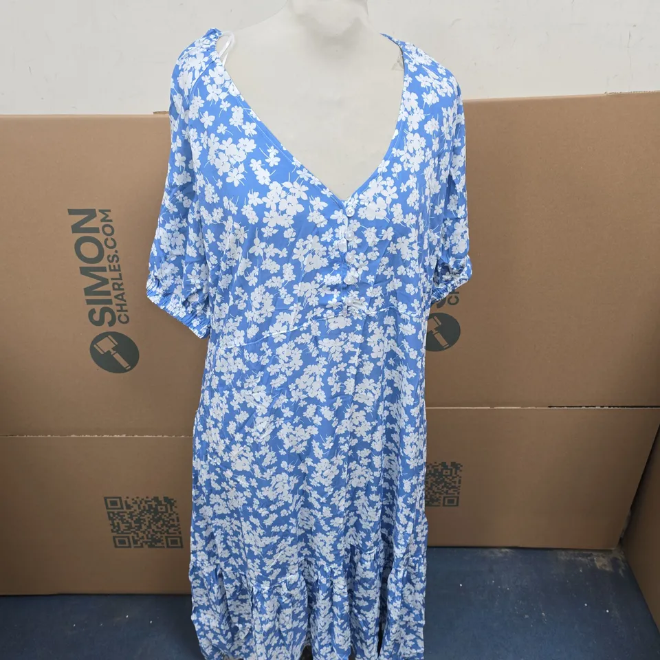 3SIX5 WOMEN'S BLUE FLORAL DRESS – UK 20 (EU 48)