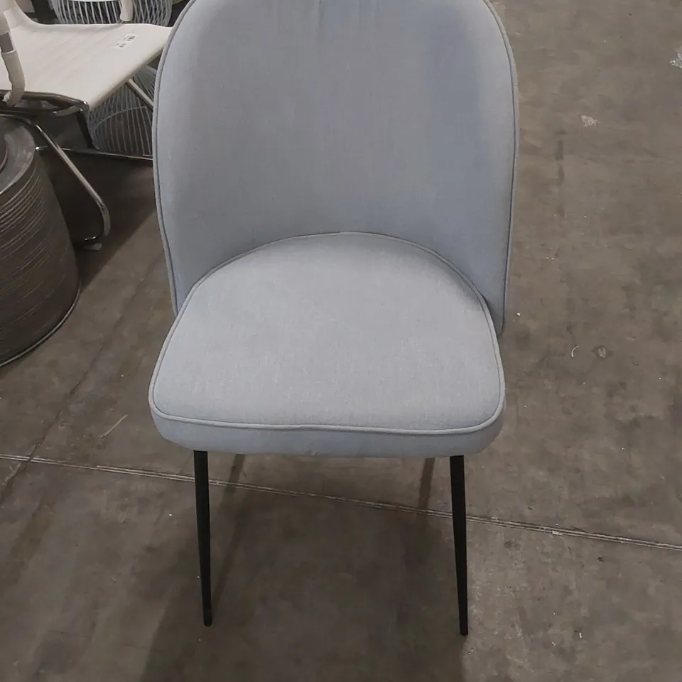 DESIGNER SOFT FABRIC UPHOLSTERED CHAIR - GREY