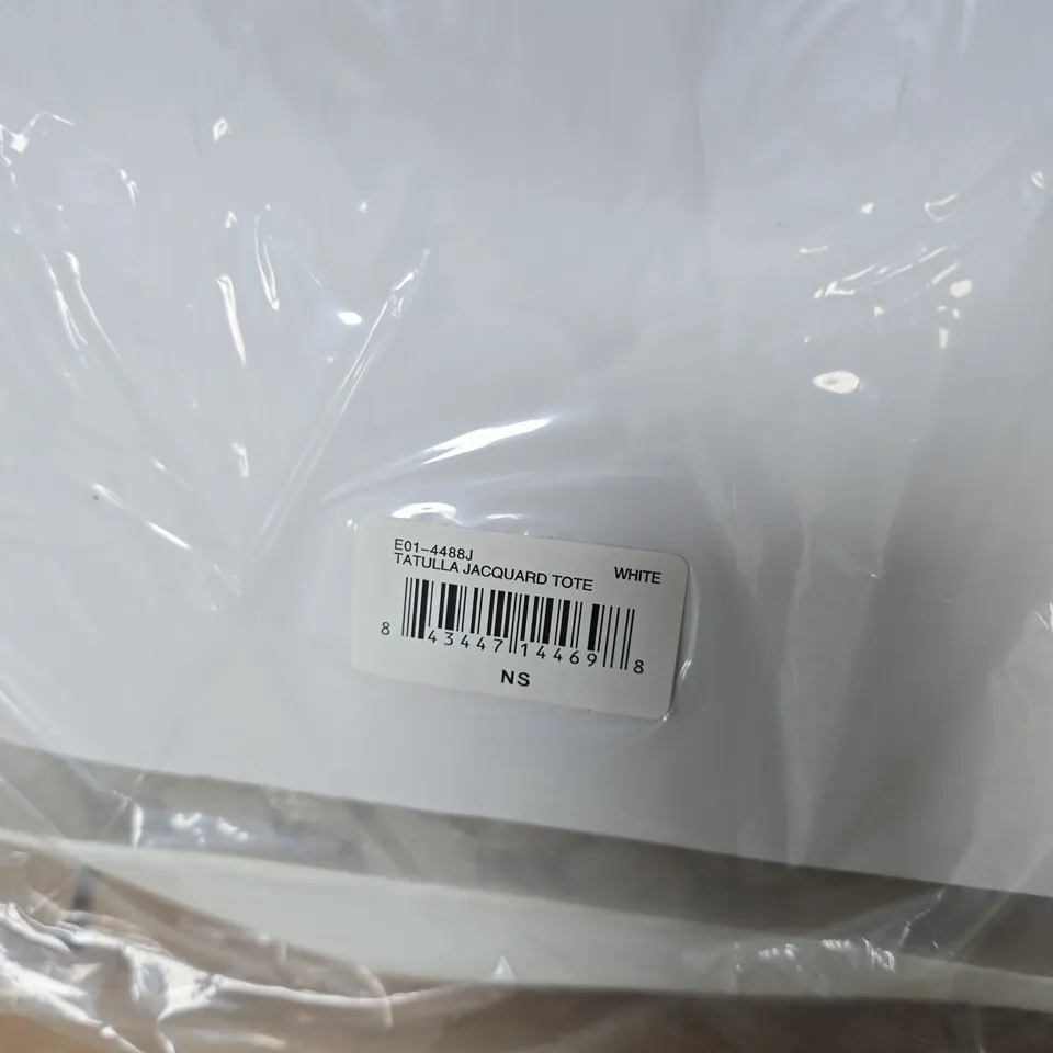 BEBE TATULLA JACQUARD TOTE – WHITE