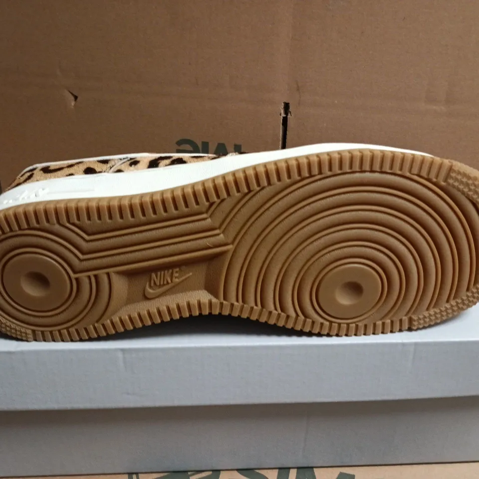 BOXED PAIR OF NIKE AIR FORCE 1 '07 LEOPARD PRINT WOMEN'S SNEAKERS - UK SIZE 8.5