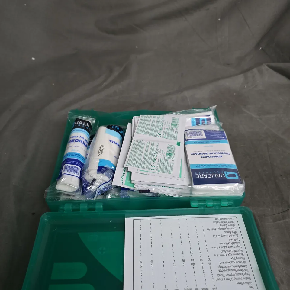 PREMIER HSE FIRST AID KIT – GREEN PLASTIC CASE WITH CONTENTS