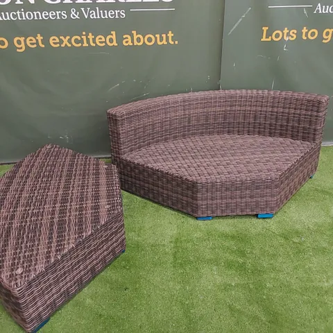 2 X GARDEN RATTAN SOFA SET PIECES