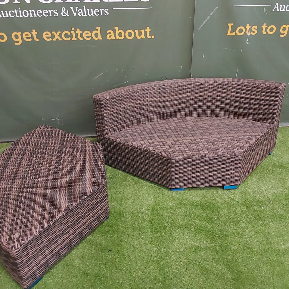 2 X GARDEN RATTAN SOFA SET PIECES