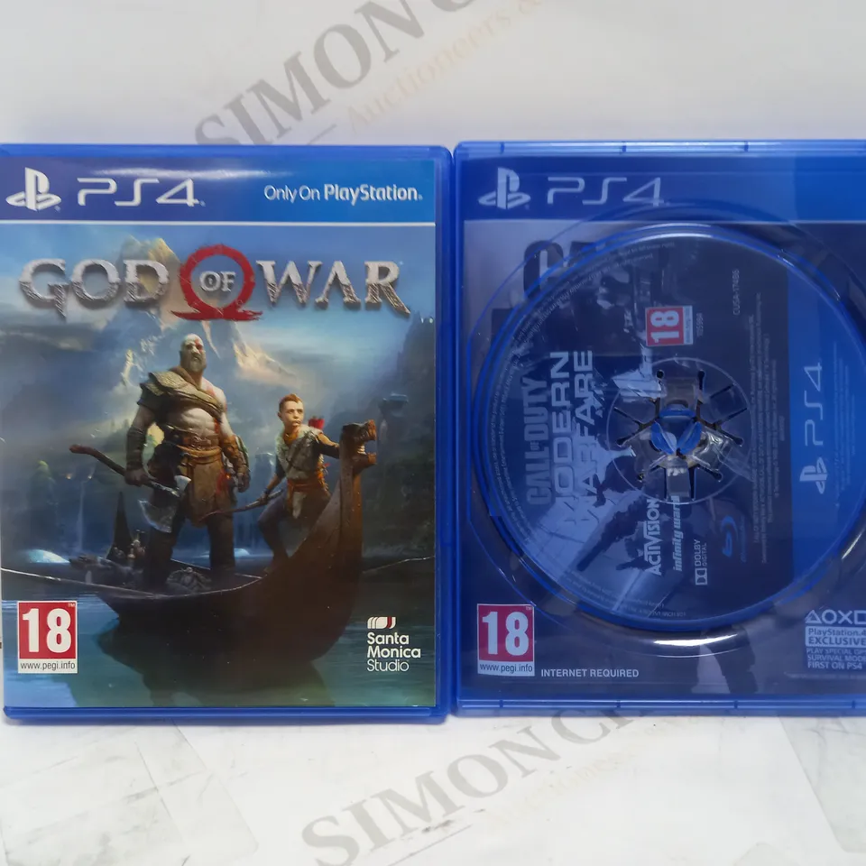CALL OF DUTY MODERN WARFARE + GOD OF WAR PLAYSTATION 4 GAMES