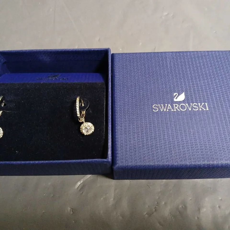 BOXED PAIR OF SWAROVSKI HOOP EARRINGS