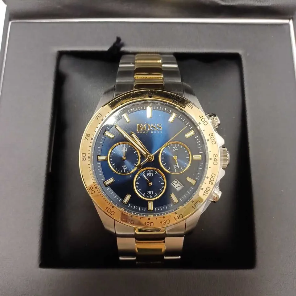 BOSS HERO SPORT BLUE CHRONOGRAPH STAINLESS STEEL BRACELET WATCH RRP £481