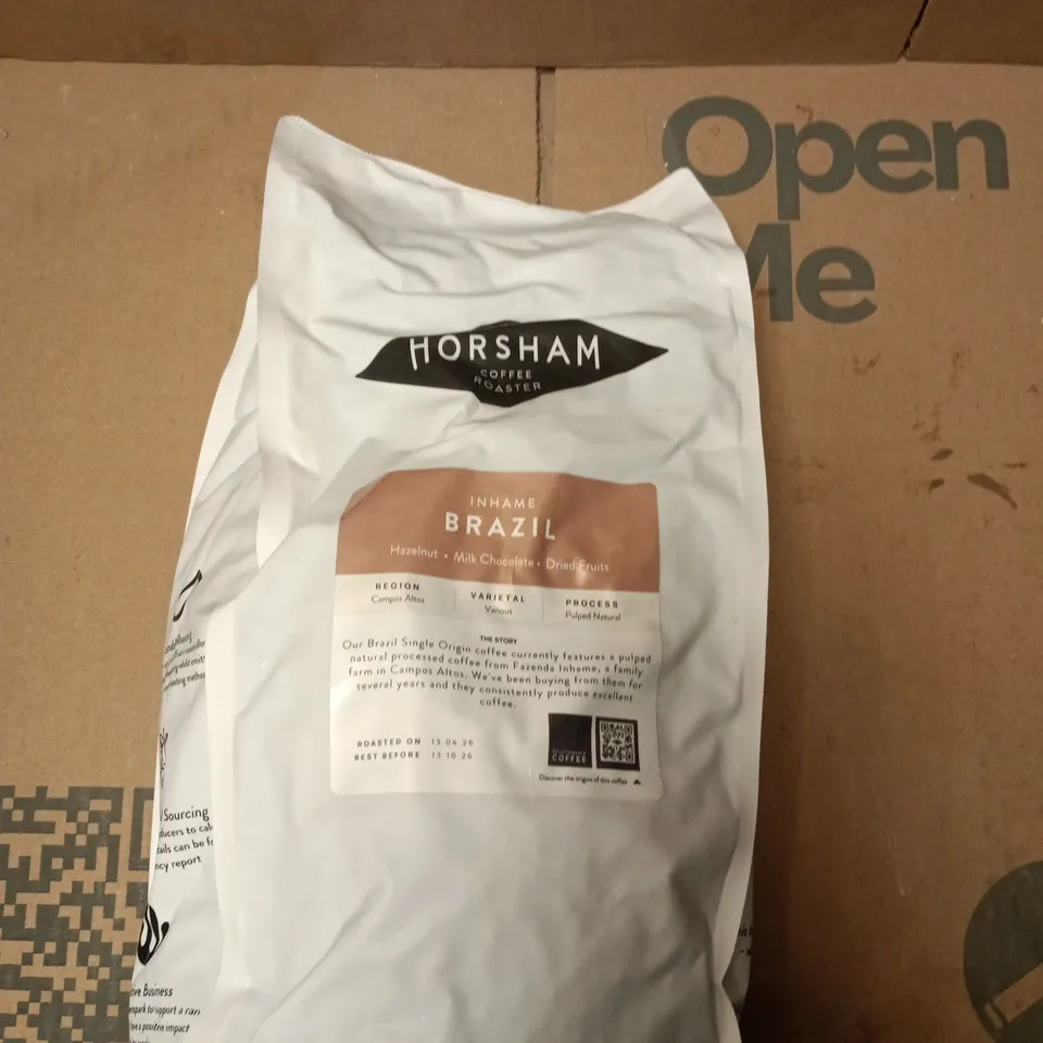 HORSHAM COFFEE ROASTER BRAZIL COFFEE BEANS, 1KG - BB 13/10/2026 