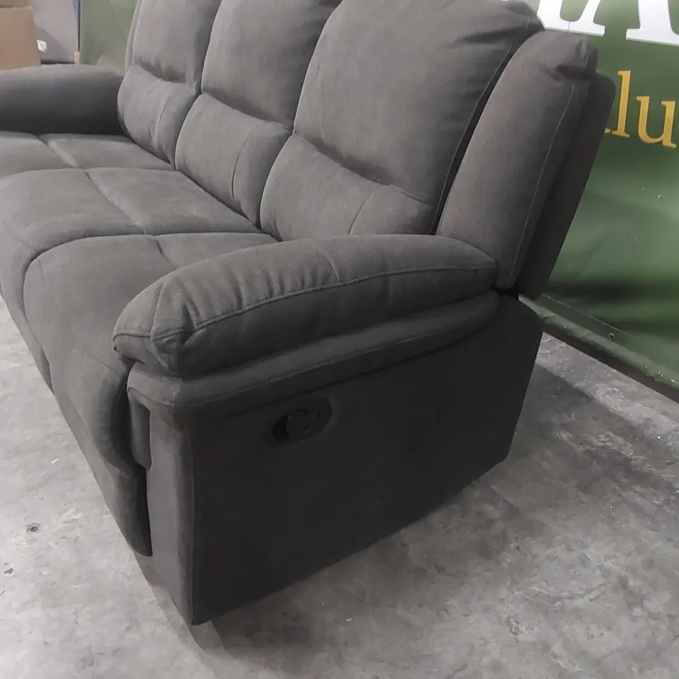 QUALITY DESIGNER ALBION FABRIC 3 SEATER MANUAL RECLINER SOFA