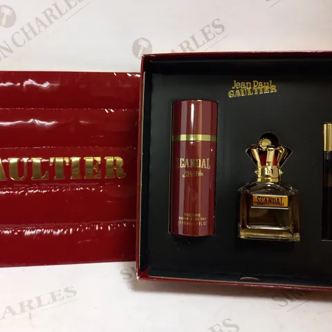 JEAN PAUL GAULTIER SCANDAL POUR HOMME EDT 50ML GIFT SET WITH TRAVEL SPRAY 10ML + DEODORANT 150ML