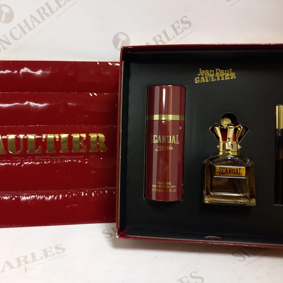 JEAN PAUL GAULTIER SCANDAL POUR HOMME EDT 50ML GIFT SET WITH TRAVEL SPRAY 10ML + DEODORANT 150ML