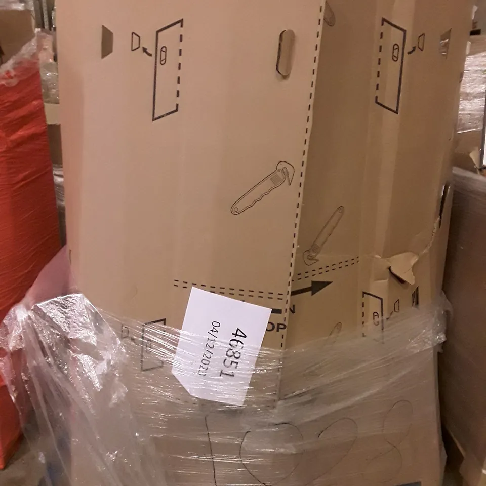 PALLET OF ASSORTED PRODUCTS INCLUDING 3 TIER UTILITY ROLLING CART, AIR MULTIPLIER TOWER FAN, WOLFWISE BEACH TENT, AIR FRYER, CEILING LAMP, MULTIUSE RETRACTABLE GATE 