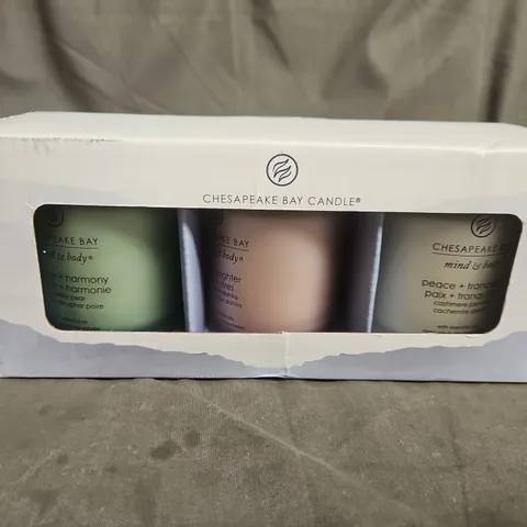BOXED WELLNESS CHESAPEAKE BAY CANDLE SET OF 3 SMALL CANDLES