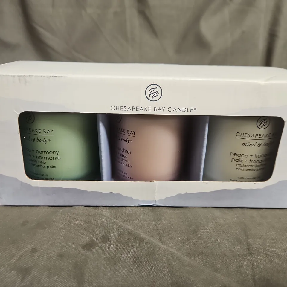 BOXED WELLNESS CHESAPEAKE BAY CANDLE SET OF 3 SMALL CANDLES