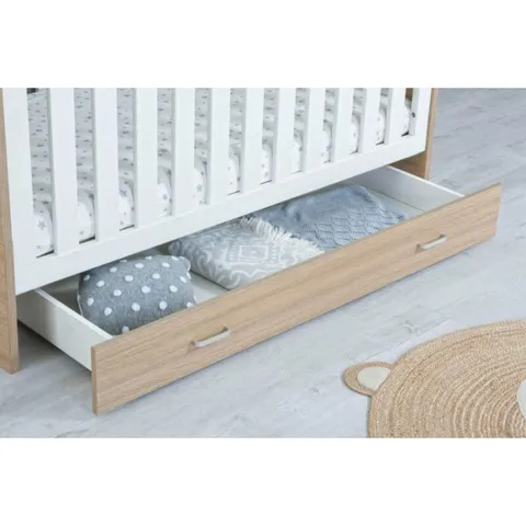 BOXED BABYMORE STORAGE DRAWER - FOR LUNO VENI COT BED - OAK // DRAWER ONLY