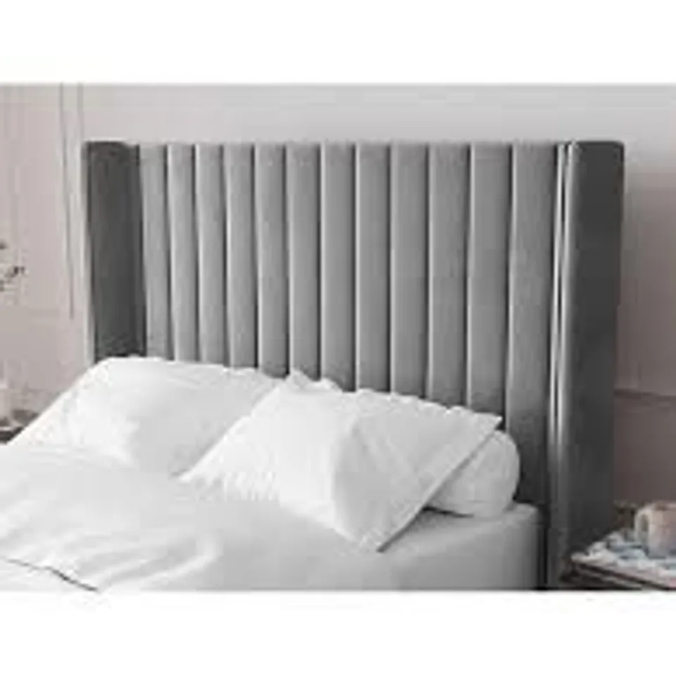 BOXED KINGSTON DOUBLE HEADBOARD - GREY (1 BOX) RRP £239