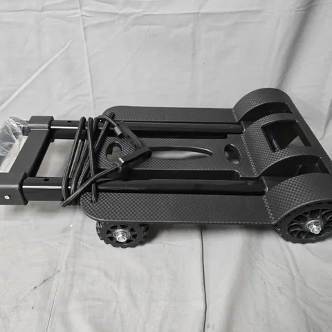 FOLDABLE PLATFORM TROLLEY / HAND TRUCK – CARBON FIBRE EFFECT DECK, BLACK