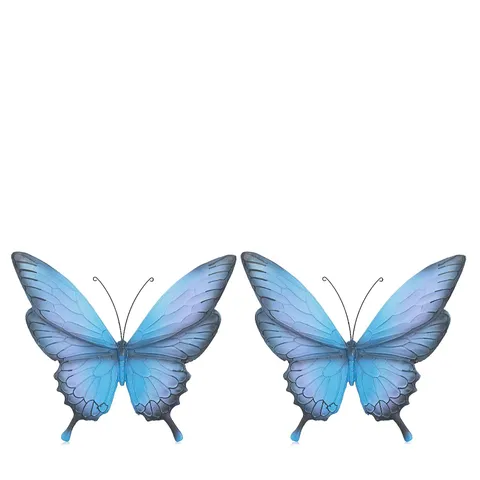 GARDEN STORIES COLOUR SPLASH BLUE BUTTERFLY WALL HANGERS