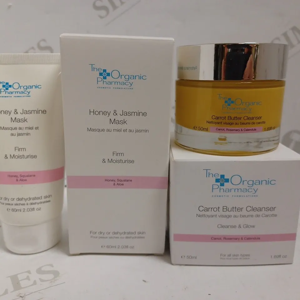 THE ORGANIC PHARMACY CARROT BUTTER CLEANSER (50ML) AND HONEY & JASMINE MASK (60ML)