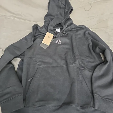 NIKE ACG THERMA-FIT HOODIE – ADULT UNISEX, OVERSIZED FIT, CHARCOAL/BLACK