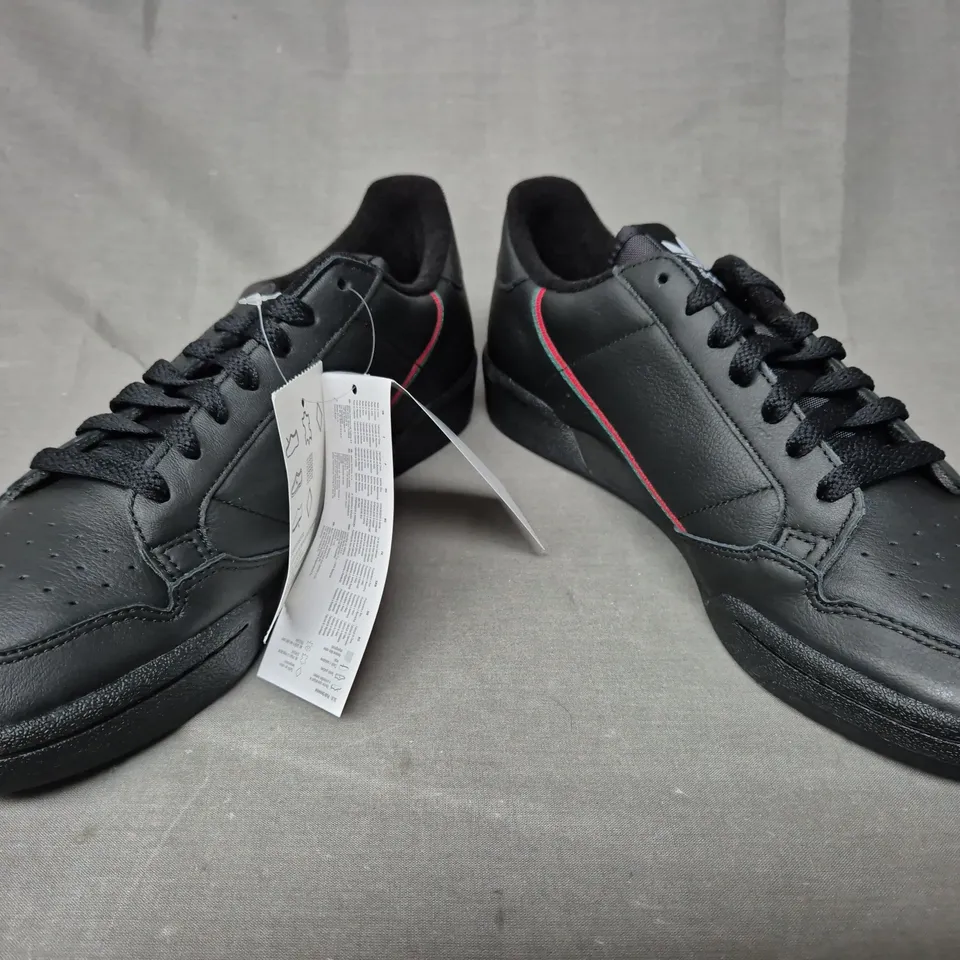 BRAND NEW BOXED PAIR OF ADIDAS CONTINENTAL 80 SHOES IN BLACK UK SIZE 8