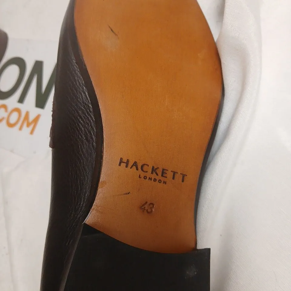 HACKETT LONDON REGAL SADDLE LOAFERS – DARK BROWN, HMS200092, UK 9 (EU 43)