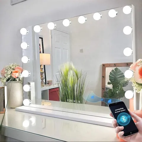BOXED HOLLYWOOD VANITY MIRROR WITH 18 DIMMABLE LED BULBS