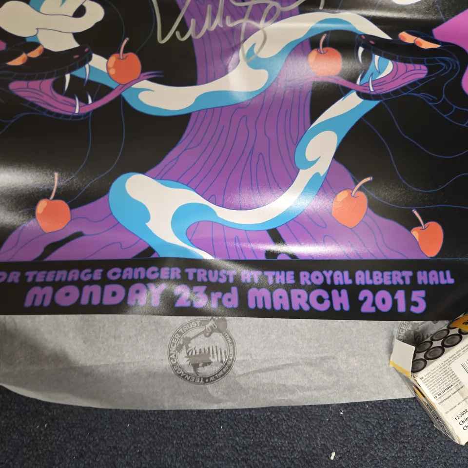 CHARITY CONCERT POSTER FOR TEENAGE CANCER TRUST AT THE ROYAL ALBERT HALL – MONDAY 23RD MARCH 2015 SIGNED BY KELLY JONES