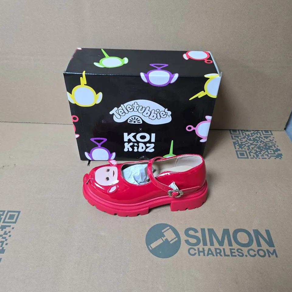 BOXED KOI KIDZ PO TELETUBBIES KIDZ RED MARY JANES SHOES UK SIZE 1 