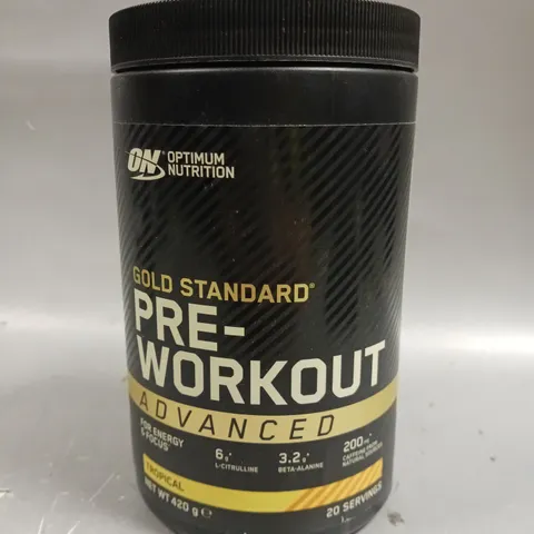 SEALED OPTIMUM NUTRITION GOLD STANDARD PRE-WORKOUT ADVANCED - TROPICAL - 420G