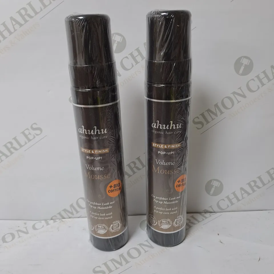 SET OF 2 BOTTLES OF AHUHU POP-UP VOLUME MOUSSE - 300ml PER CAN