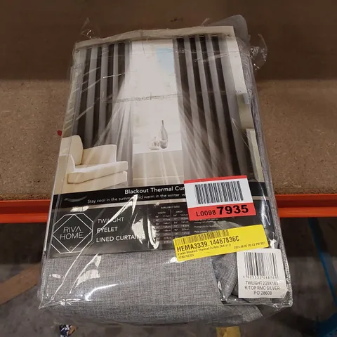 BAGGED EYELET BLACKOUT THERMAL CURTAINS - 229 x 183CM