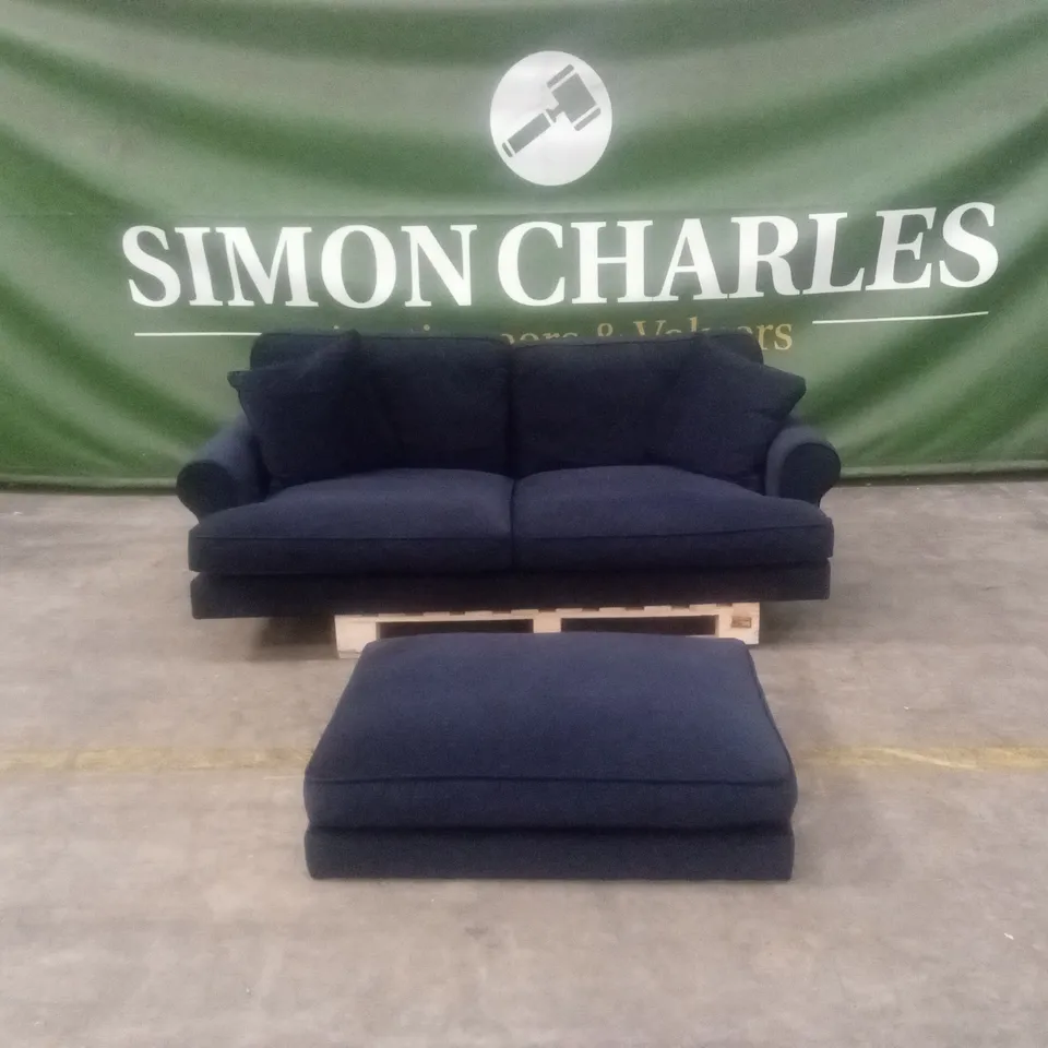 COAST 3 SEATER SOFA WITH FOOTSTOOL - NAVY RRP £1109