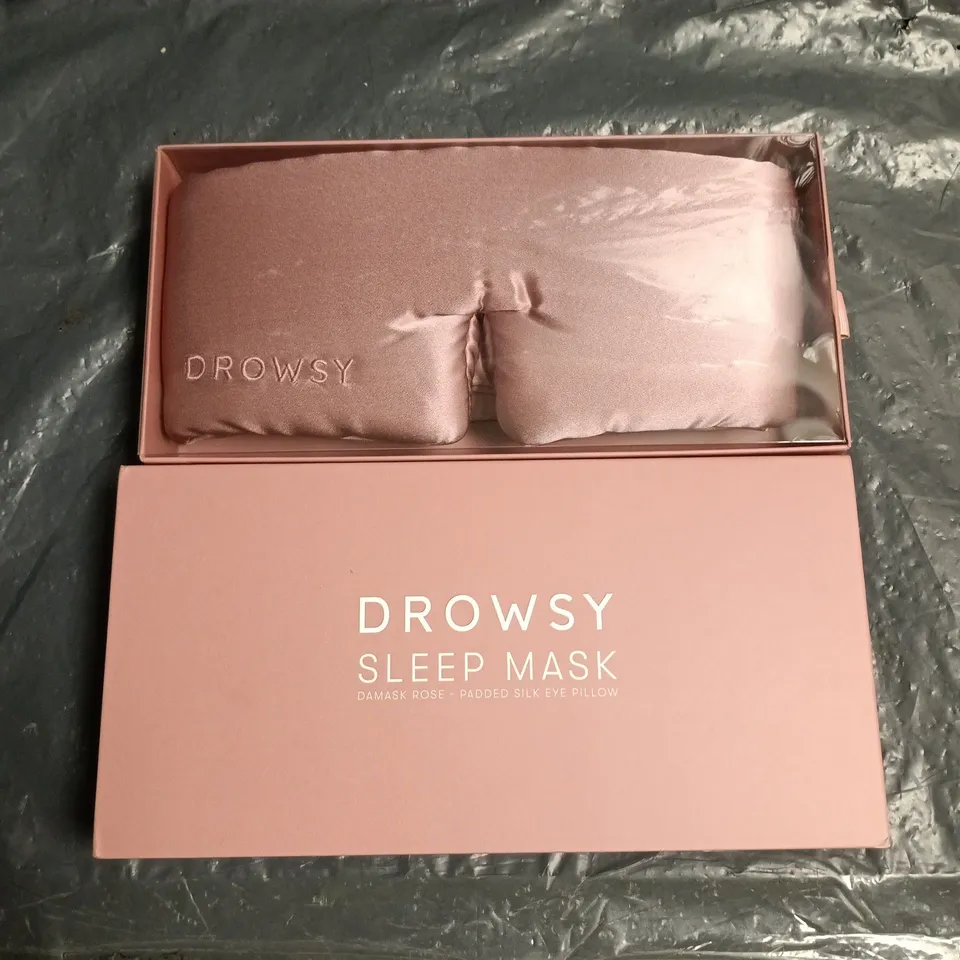 BOXED DROWSY 22 MOMME MULBERRY SILK SLEEP MASK - DAMASK ROSE