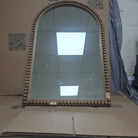 BOXED ARCHED BOBBIN WOOD MIRROR 61X91CM - COLLECTION ONLY
