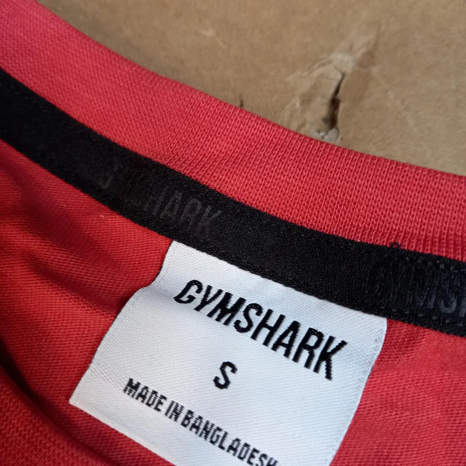 ORANGE GYMSHARK GYM TOP SIZE S 