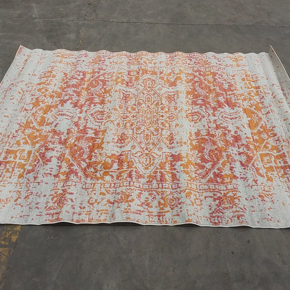 SELEVAE POWER LOOM ORANGE/BIEGE/RED RUG // SIZE: APPROX 200 X 275cm