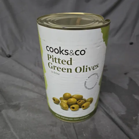 COOKS & CO PITTED GREEN OLIVES IN BRINE (4.1KG)