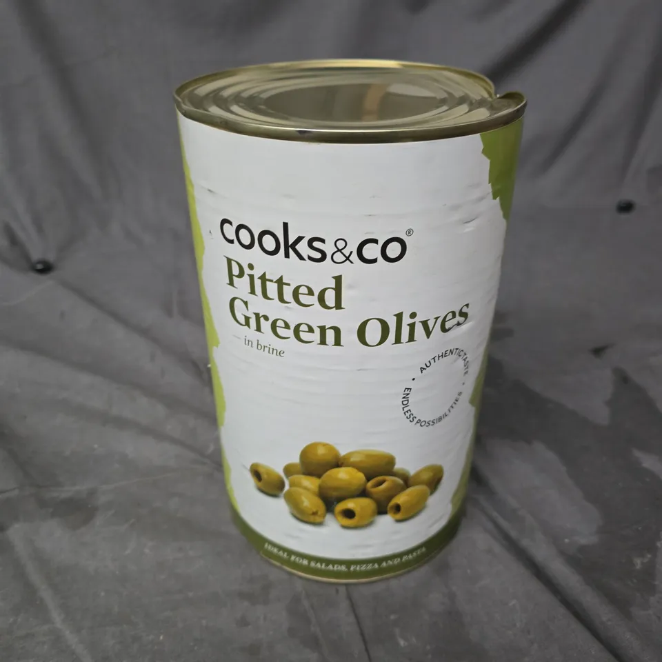 COOKS & CO PITTED GREEN OLIVES IN BRINE (4.1KG)
