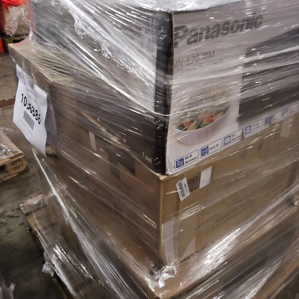 PALLET OF APPROXIMATELY 12 UNPROCESSED RAW RETURN MICROWAVE OVENS TO INCLUDE;