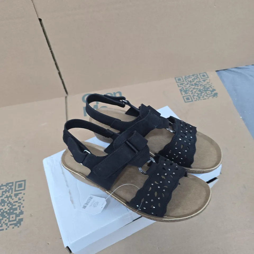 JO & JOÉ BLACK SANDALS – WOMEN'S STRAPPY SANDALS, UK 5 