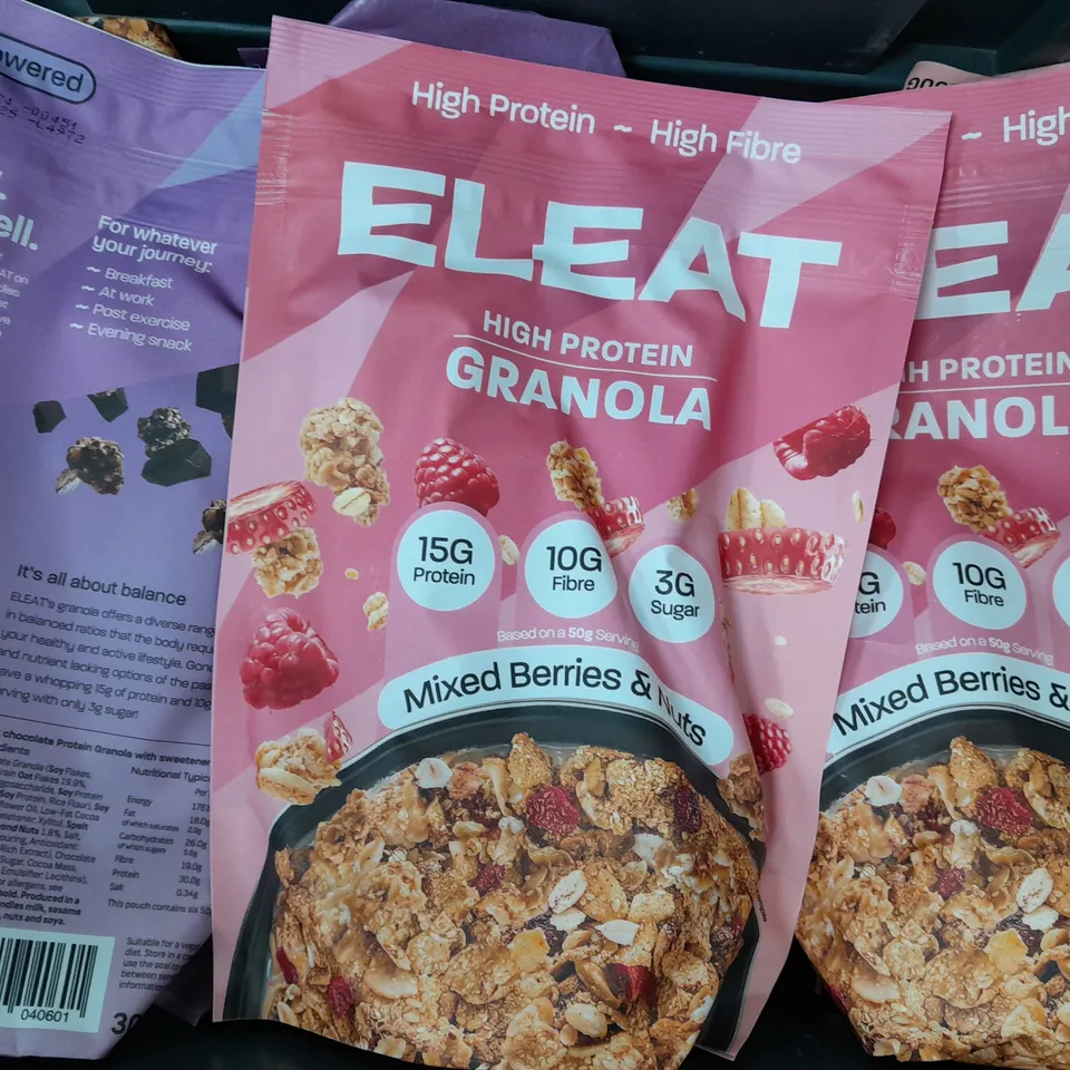 APPROXIMATELY 8 ASSORTED BAGS OF ELEAT CEREAL AND GRANOLA IN VARIOUS FLAVOURS