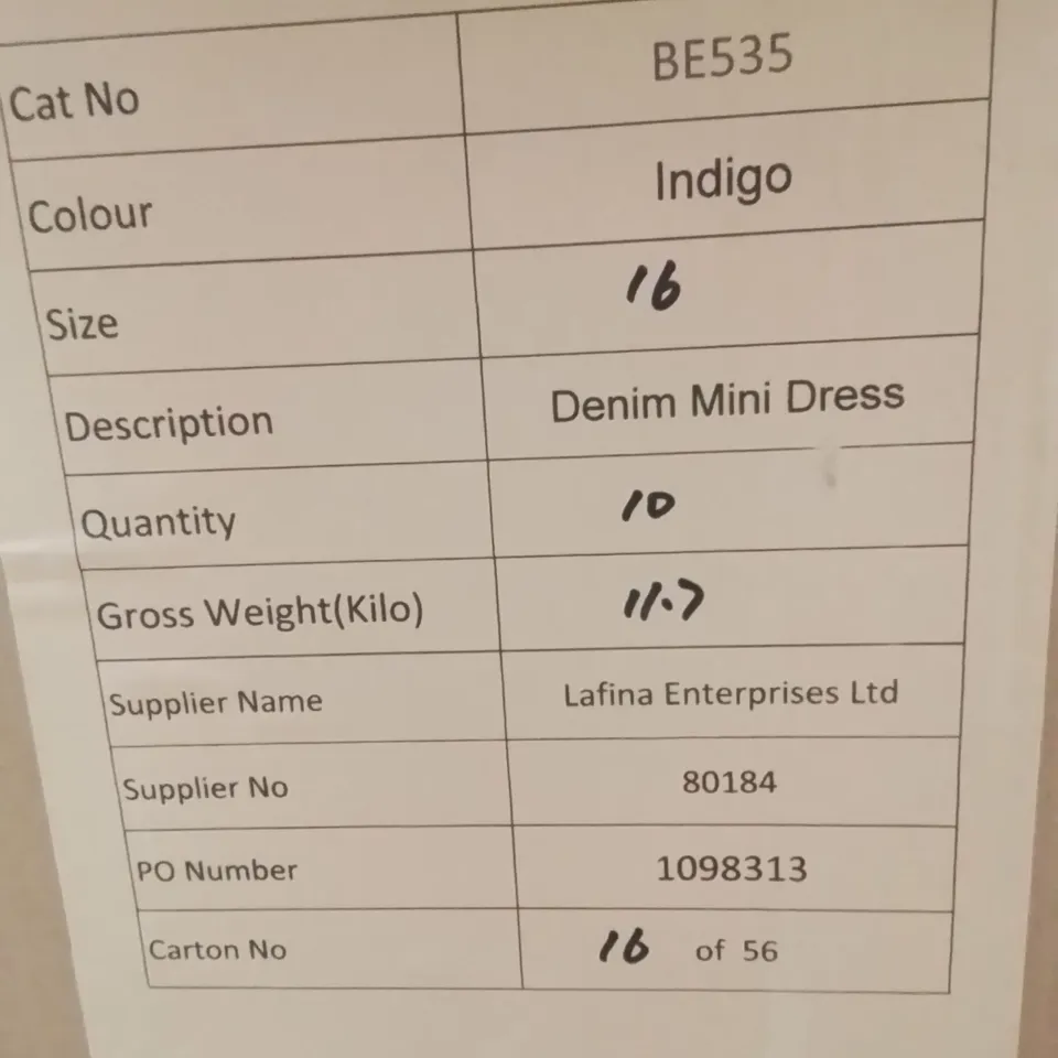BOXED BRAND NEW APPROXIMATELY 10 SIMPLY BE DENIM MINI DRESS INDIGO SIZE 16
