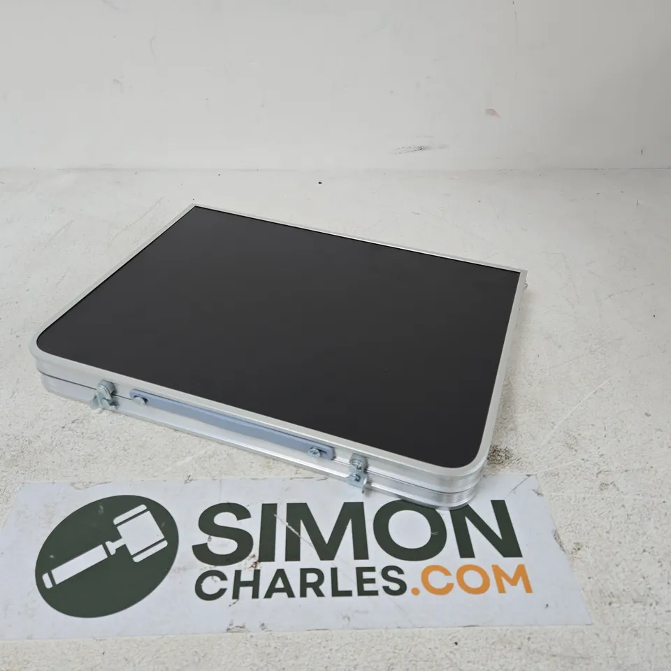 PORTABLE ALUMINIUM FOLDING TABLE WITH BLACK TOP
